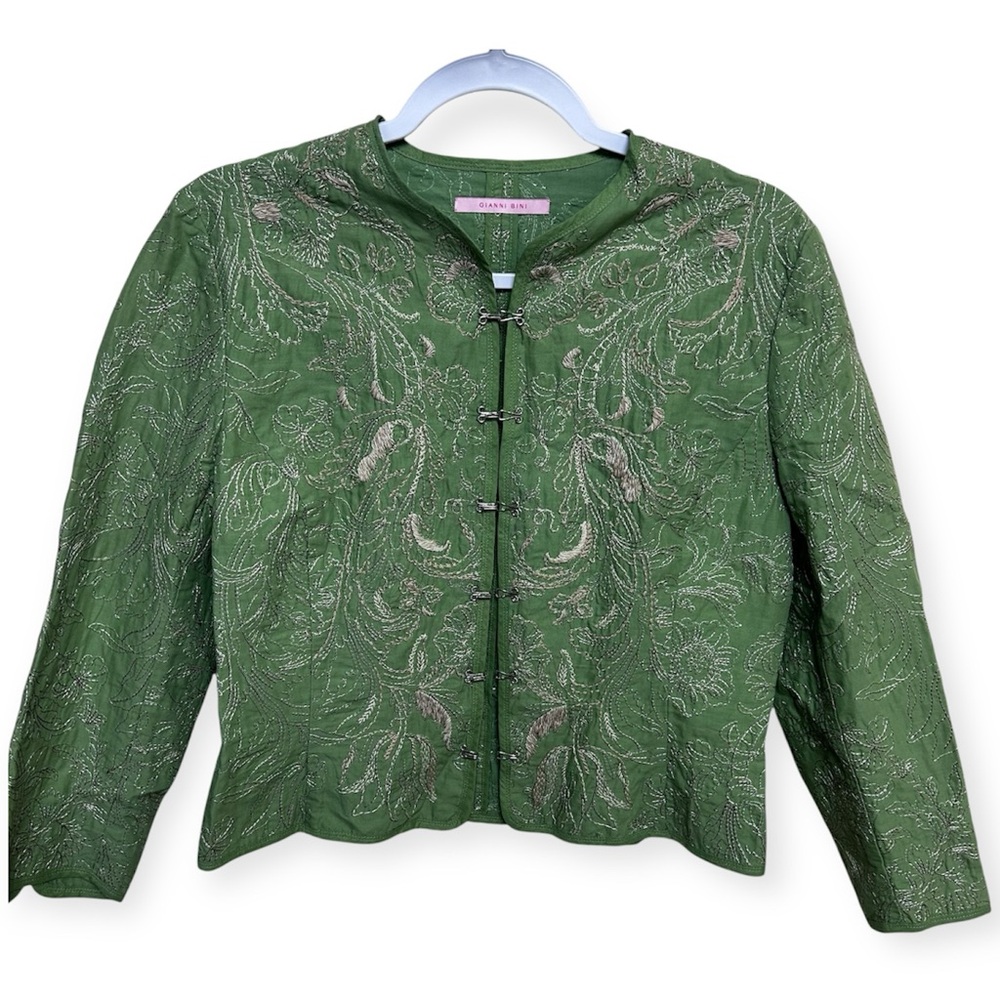 Gianni Bini Green Floral Blazer